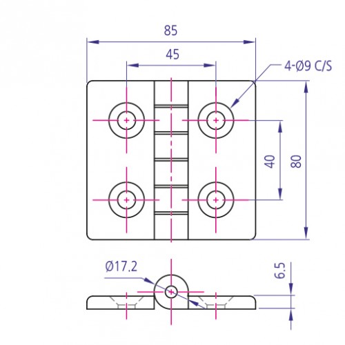Hinge / YKH-G D80x85
